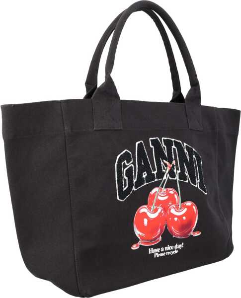 Genti de mana Ganni Cherry Tote Bag CHARCOAL Femei (BM 19756478) 3