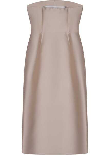 Rochii casual Alberta Ferretti Midi Dress With Drape BEIGE Femei (BM 19756520) 2