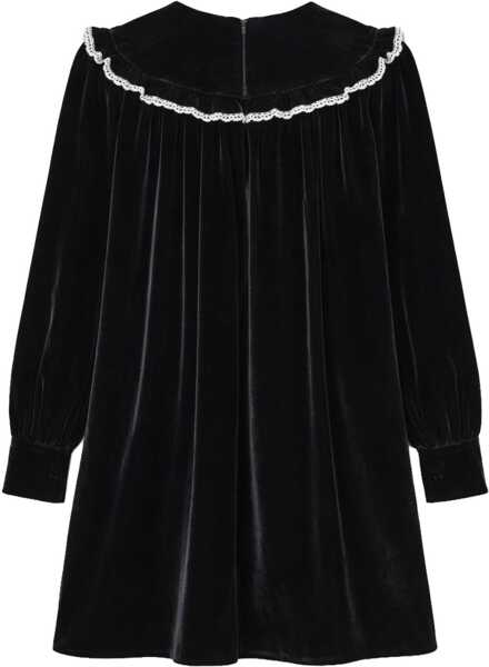 Rochii casual Ganni Mini Velvet Dress BLACK Femei (BM 19756550) 2