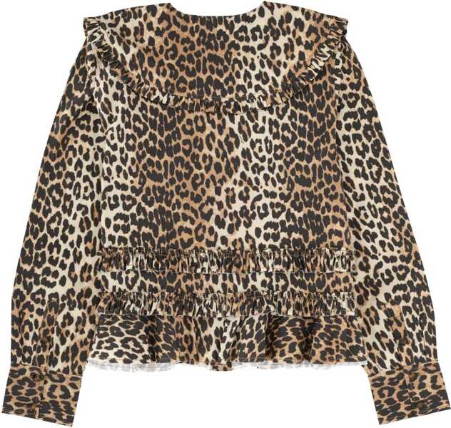 Bluze Ganni Shirt With Wide Collar ANIMALIER Femei (BM 19756568) 2