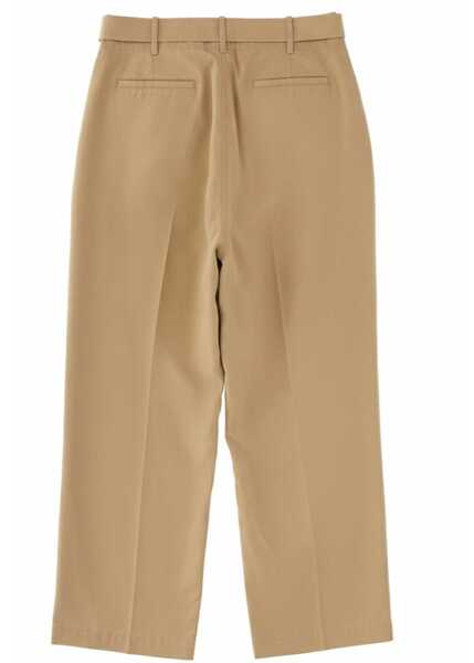 Pantaloni casual Paul Smith Belted Pants BEIGE Femei (BM 19756601) 2