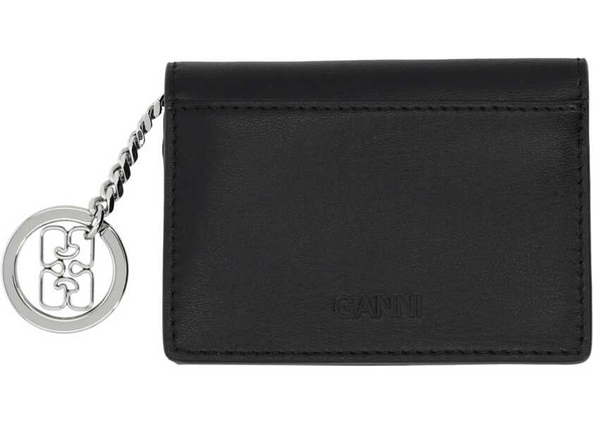 Portofele Ganni Flap Puddle Card Holder BLACK Femei (BM 19756652) 2