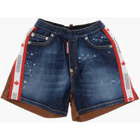 Pantaloni scurti Denim Shorts With Contrast Side Stripes Baieti