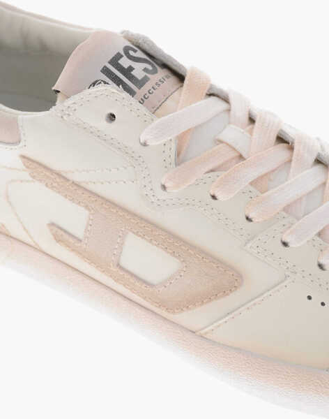 Sneakers Diesel Leather Low-Top Sneakers S-Leroji Solid-Color With Tone-On-T White Barbati (BM 19756916) 4