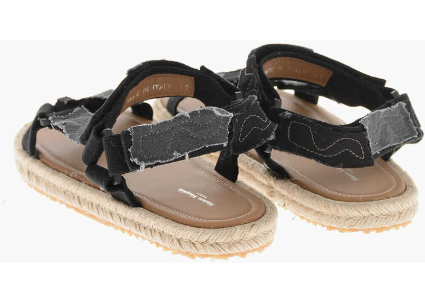 Sandale Maison Margiela M22 Canvas Sandals With Velcro Closure And Rope Sole Black Barbati (BM 19756925) 2