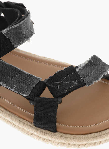 Sandale Maison Margiela M22 Canvas Sandals With Velcro Closure And Rope Sole Black Barbati (BM 19756925) 4