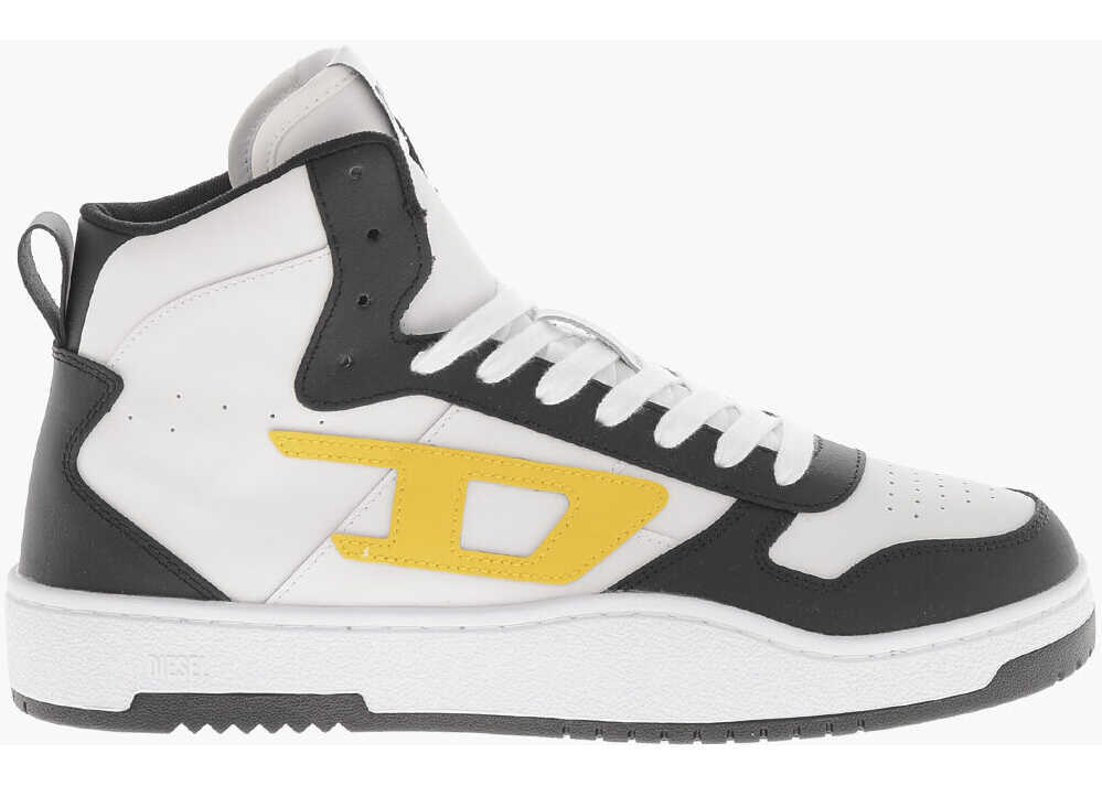Sneakers Diesel High-Top Sneakers S-Ukiyo V2 Leather Two-Tone Yellow Barbati (BM 19756946) 3