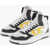 Diesel High-Top Sneakers S-Ukiyo V2 Leather Two-Tone Yellow