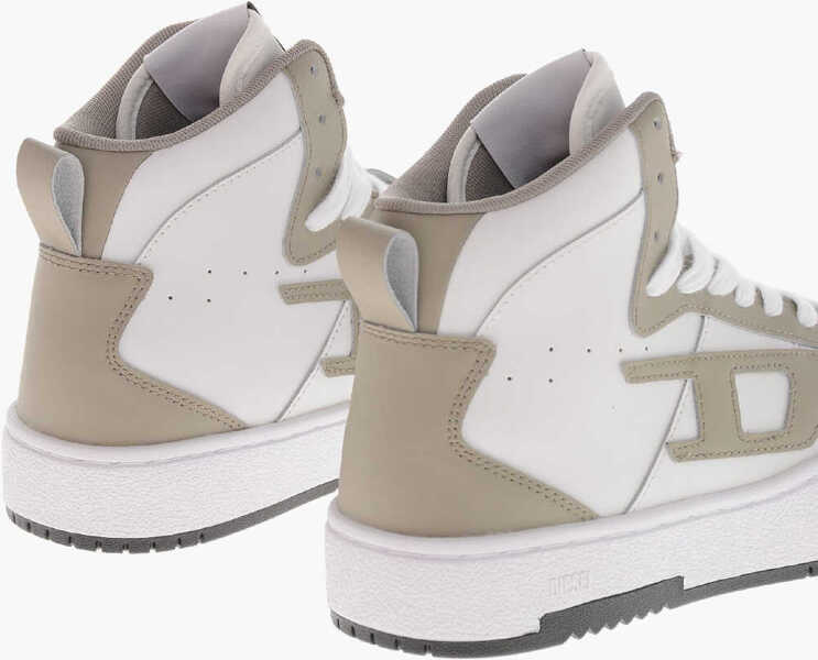 Sneakers Diesel High-Top Sneakers S-Ukiyo V2 Leather Two-Tone White Barbati (BM 19756955) 2