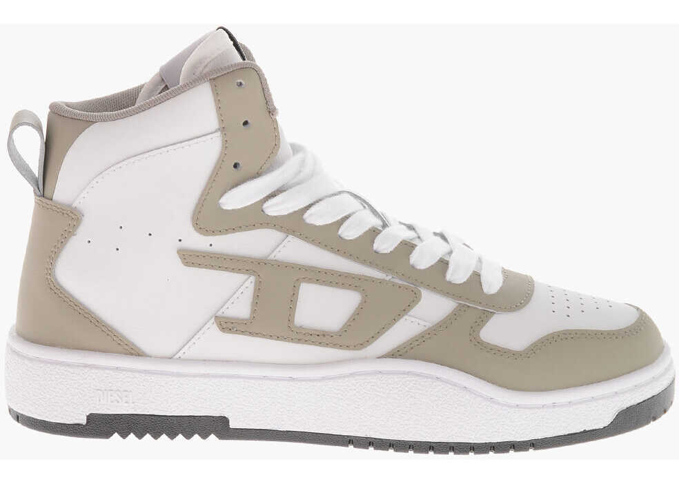 Sneakers Diesel High-Top Sneakers S-Ukiyo V2 Leather Two-Tone White Barbati (BM 19756955) 3