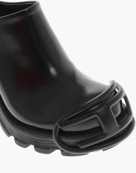 Papuci Diesel Mules D-Hammer Ml D W Dressy Leather With 10Cm Maxi Embossed Black Femei (BM 19756958) 4