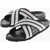 Palm Angels Leather Sandals Track With Criss Cross Design Black & White
