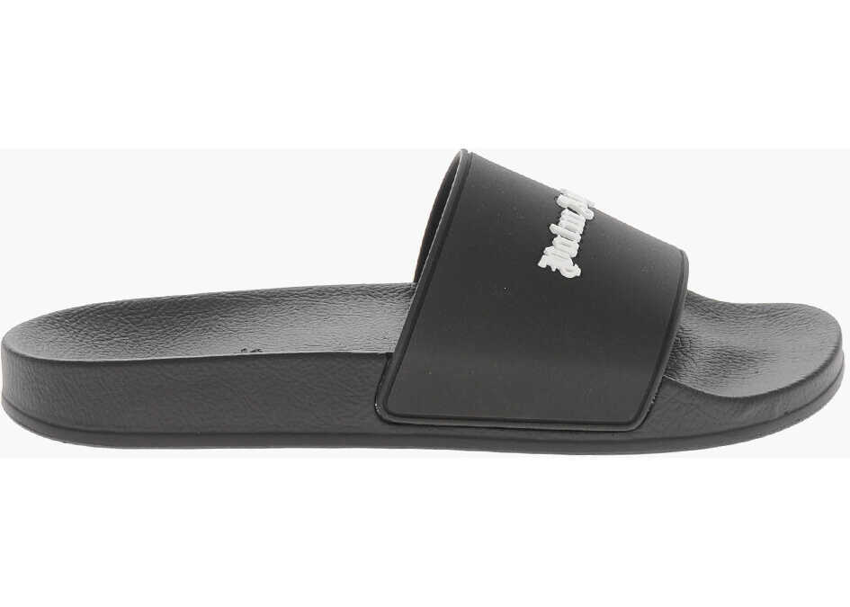 Sandale Palm Angels Rubber Slides Classic Logo With Logo Black Barbati (BM 19756964) 3