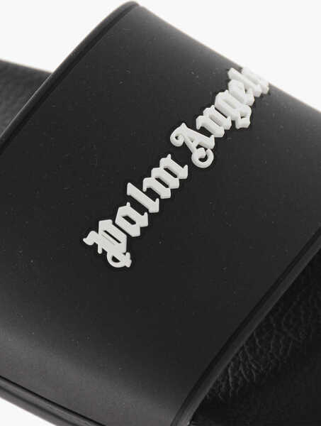Sandale Palm Angels Rubber Slides Classic Logo With Logo Black Barbati (BM 19756964) 4