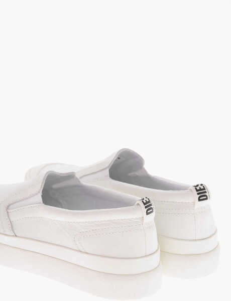 Pantofi slip-on Diesel Solid-Color Leather Slip-Ons S-Athos White Barbati (BM 19756979) 2