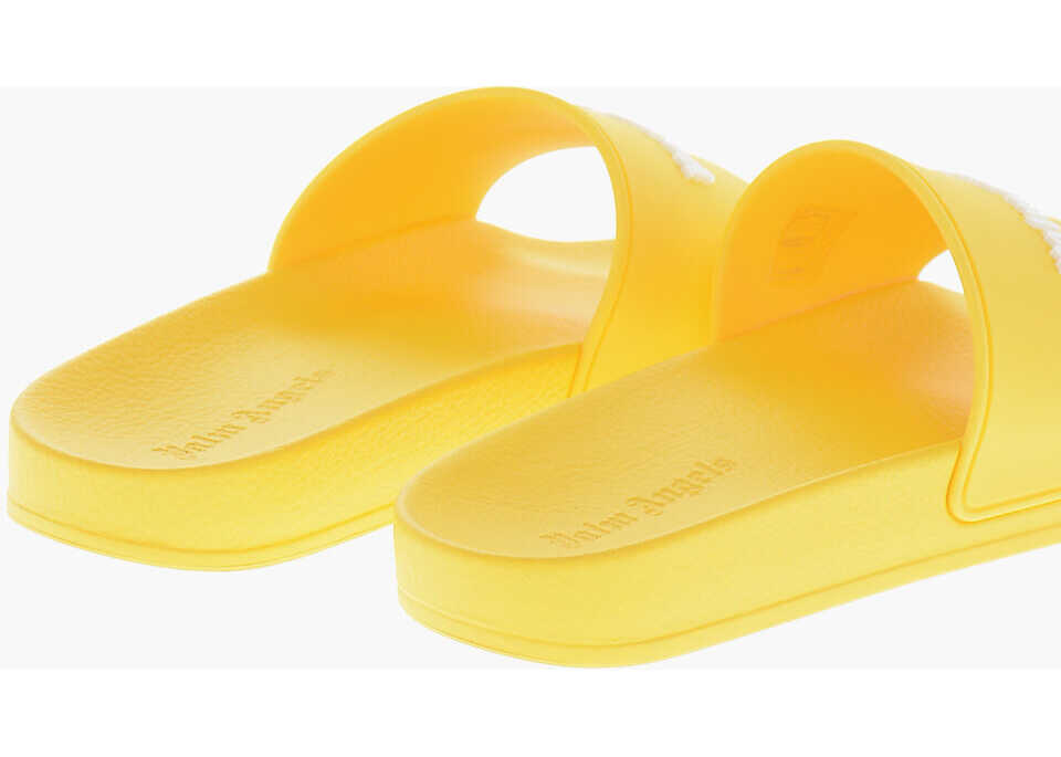 Sandale Palm Angels Rubber Slides Classic Logo With Logo Yellow Barbati (BM 19756982) 2