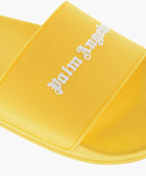 Sandale Palm Angels Rubber Slides Classic Logo With Logo Yellow Barbati (BM 19756982) 4