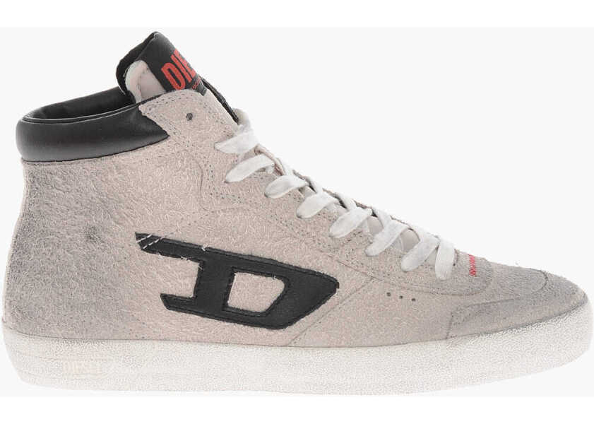 Sneakers Diesel Leather High-Top Sneakers S-Leroji With Monogram White Barbati (BM 19757000) 3