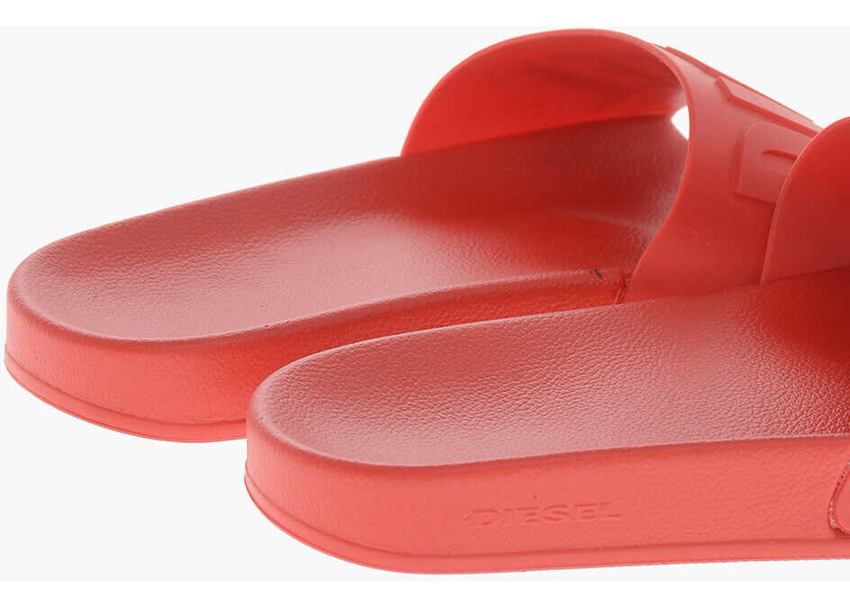 Sandale fara toc Diesel Rubber Slides Sa-Mayemi With Embossed Logo Red Femei (BM 19757012) 2