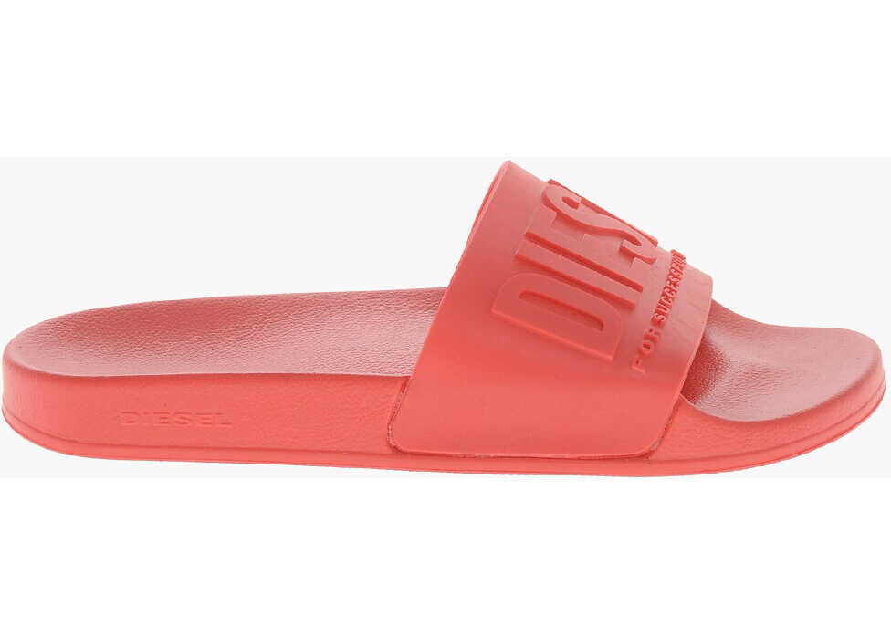 Sandale fara toc Diesel Rubber Slides Sa-Mayemi With Embossed Logo Red Femei (BM 19757012) 3