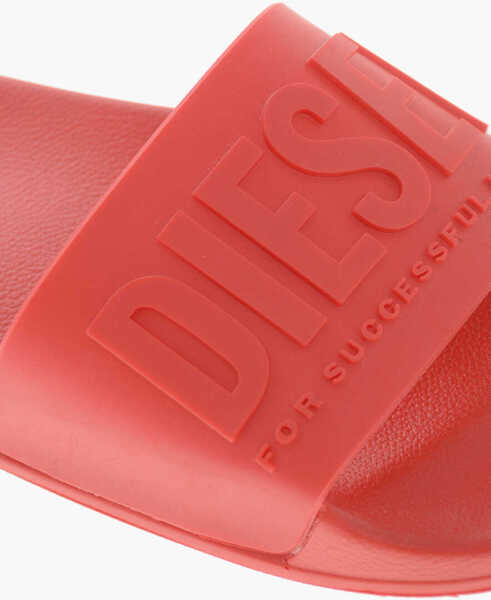 Sandale fara toc Diesel Rubber Slides Sa-Mayemi With Embossed Logo Red Femei (BM 19757012) 4