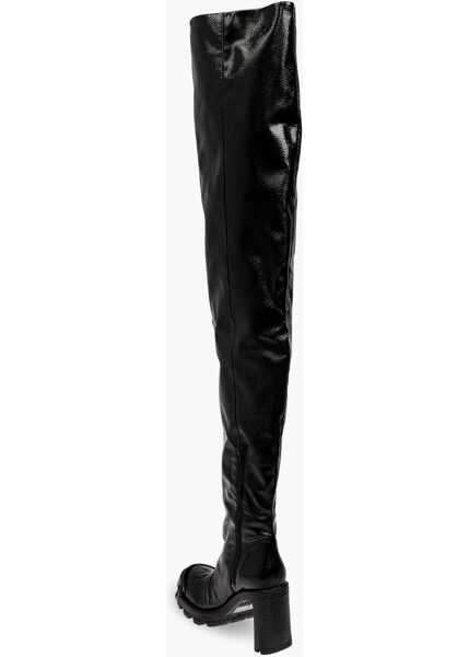 Botine Diesel Maxi Boots D-Hammer Vegan Leather With 10Cm Embossed Monogra Black Femei (BM 19757015) 2