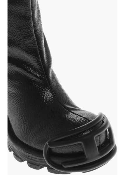 Botine Diesel Maxi Boots D-Hammer Vegan Leather With 10Cm Embossed Monogra Black Femei (BM 19757015) 4