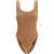 HUNZA G Domino Swimsuit METALLIC/COCOA