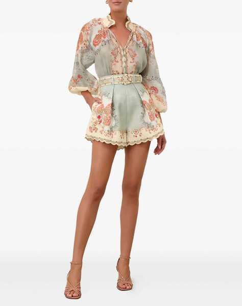 Pantaloni scurti ZIMMERMANN Daylight Tuck Linen Shorts WALLPAPER-FLORAL-MINT Femei (BM 19758131) 2