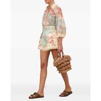 Pantaloni scurti Dama - Pantaloni scurti ZIMMERMANN Daylight Tuck Linen Shorts WALLPAPER-FLORAL-MINT Femei (BM 19758131) - B-mall.ro