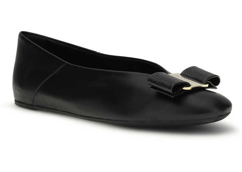 Balerini Ferragamo Vara Bow Ballerinas NERO Femei (BM 19758143) 2