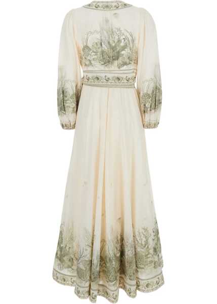 Rochii lungi ZIMMERMANN Wanderlust wrap midi Dress KHAKI-TOILE Femei (BM 19758239) 2