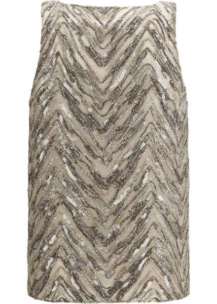 Topuri Brunello Cucinelli Embroidered Top FEATHER Femei (BM 19758308) 2