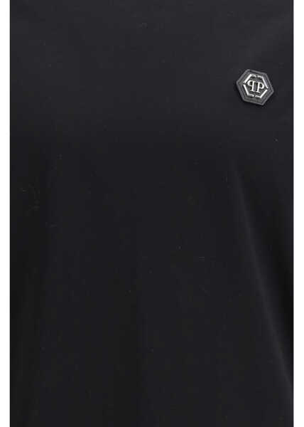 Tricouri Philipp Plein Round Neck T-shirt Hexagon BLACK Barbati (BM 19758311) 3