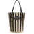 Valentino Garavani Striped raffia Bucket Bag NATURALE/NERO