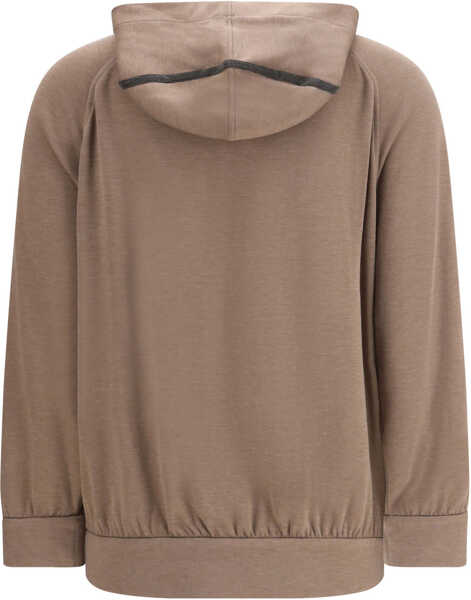 Pulovere casual Brunello Cucinelli Cotton hooded Sweatshirt MAUVE/PERLA Femei (BM 19758335) 2