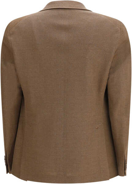 Sacouri Tagliatore Linen and cotton Blazer MARRONE Barbati (BM 19758341) 2