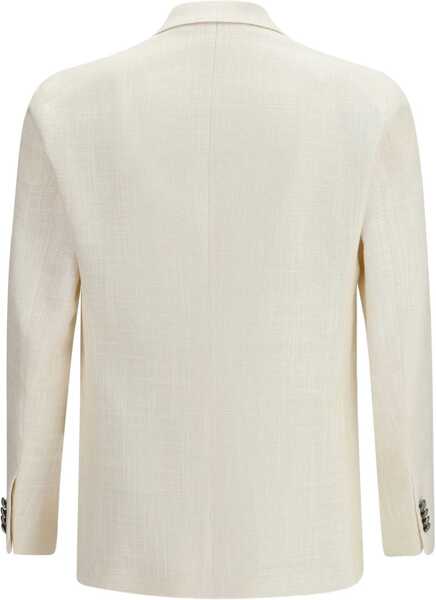 Sacouri Tagliatore double-breasted linen and cotton Blazer PANNA Barbati (BM 19758344) 2