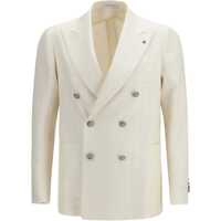 Sacouri double-breasted linen and cotton Blazer Barbati