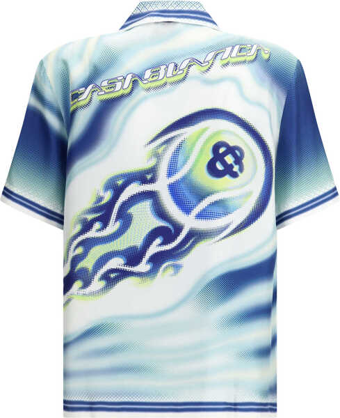 Camasi casual Casablanca Art of the Serve Shirt FLAMING TENNIS BALL Barbati (BM 19758386) 2