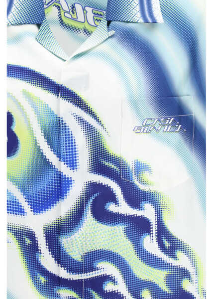 Camasi casual Casablanca Art of the Serve Shirt FLAMING TENNIS BALL Barbati (BM 19758386) 3