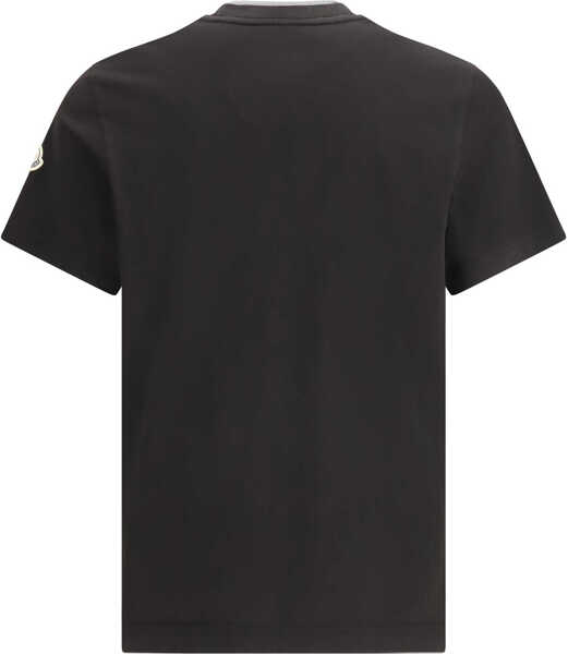 Tricouri Moncler Logo embroidered BLACK Barbati (BM 19758389) 2