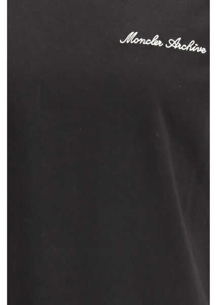 Tricouri Moncler Logo embroidered BLACK Barbati (BM 19758389) 3