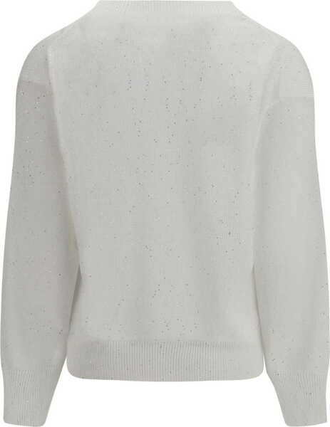 Pulovere Brunello Cucinelli Sparkling linen Sweater BIANCO Femei (BM 19758425) 2