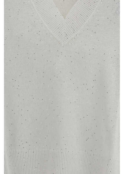 Pulovere Brunello Cucinelli Sparkling linen Sweater BIANCO Femei (BM 19758425) 3