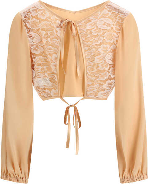 Bluze KRISTINA TI V-neck Blouse ORANGE Femei (BM 19758470) 2