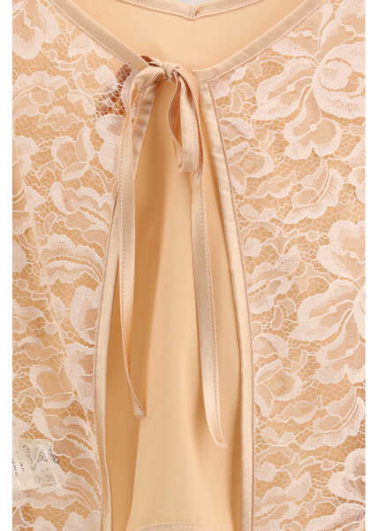 Bluze KRISTINA TI V-neck Blouse ORANGE Femei (BM 19758470) 3