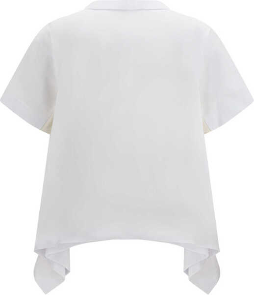 Tricouri Sacai Light Weight Denim x Cotton Jersey T-shirt WHITE Femei (BM 19758476) 2