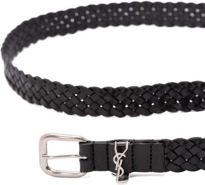 Curele Saint Laurent Cassandre rectangular buckle Belt BLACK Barbati (BM 19758488) 2