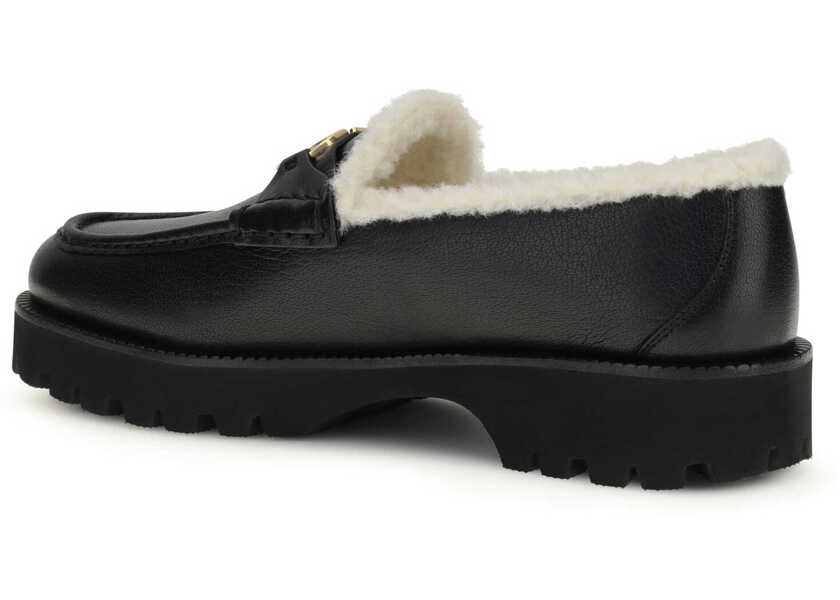 Mocasini Valentino Garavani Vlogo fur Loafers NERO/BIANCO Femei (BM 19758899) 3